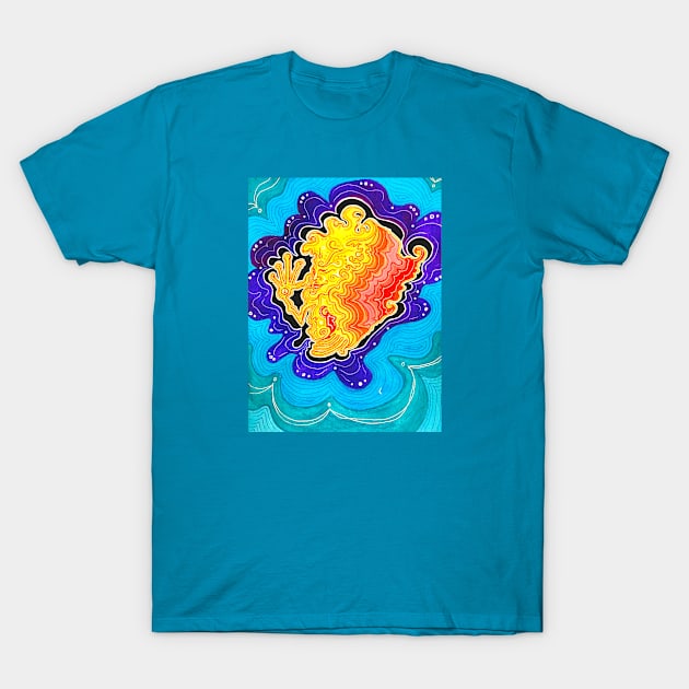 Arriving At Peace Psychedelic Painting T-Shirt by NibsonMother